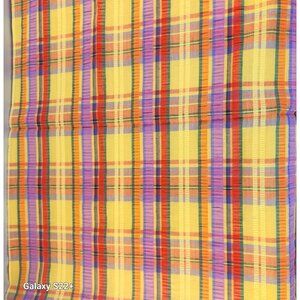 Multi-Color Plaid Searsucker Fabric for Sewing & Crafts 1970's Cotton Blend 2.75